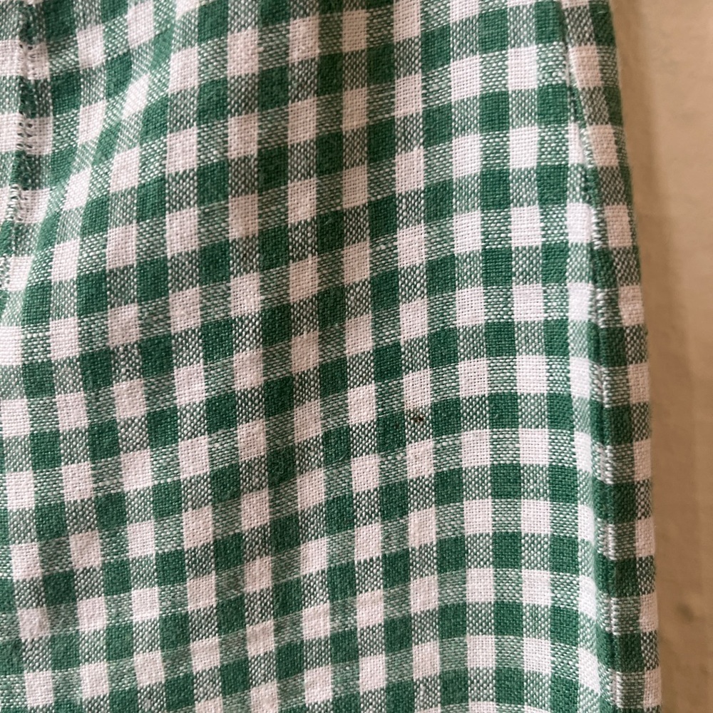 Reformation Green Gingham Linen Pants - Picture 5 of 11